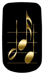 DAROYAL 382 BK GD Music Notes Black Gold
